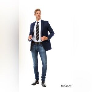 Ze Garie Suit Separates Navy Blue Blazer Sport Coat Jacket MJ346-02 Size 34R